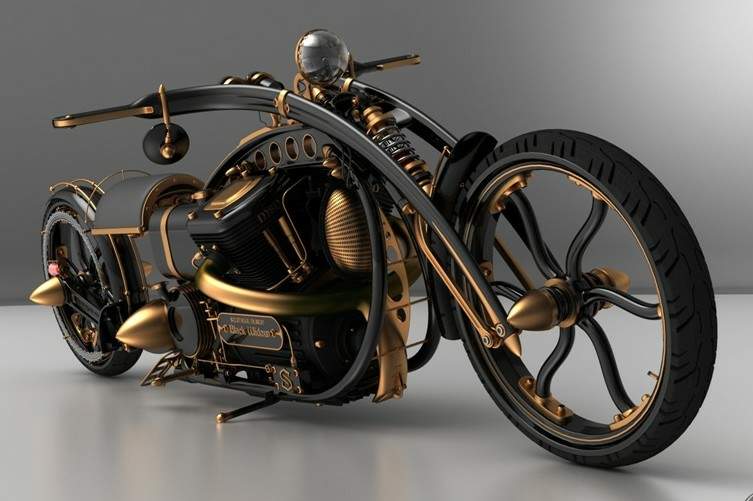 Black Widow Steampunk Chopper by Solifague Design